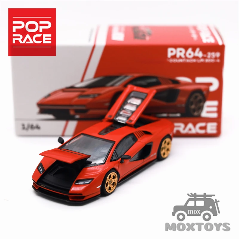 Pop Race 1:64 COUNTACH LPI 800 ROSSO GTI MkII 1988 Red SKYLINE V8 DRIFT RX7 BLUE Diecast Model Car