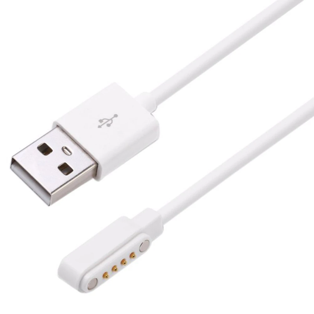 

USB Charging Data Cable 60cm Long 4 Pin Magnetic High Speed Smart Watch Cable Durable PVC Aluminum Connectors Easy