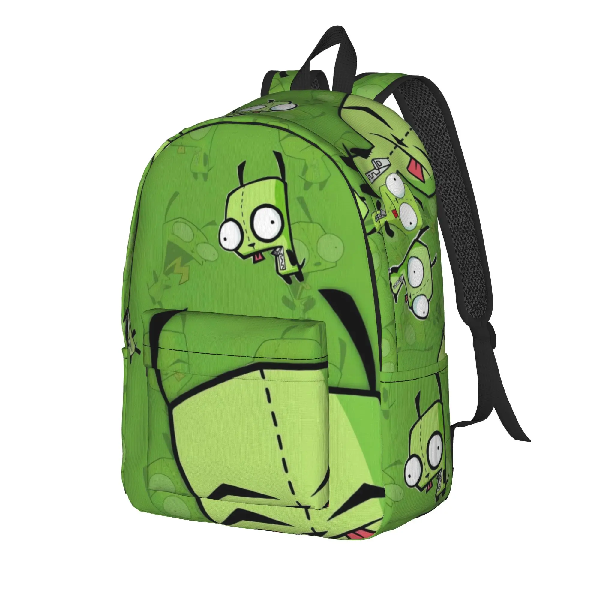 Invader Zim Gir Dib Robot Backpack American Animated Student Unisex Polyester College Backpacks Modern High School Bags Rucksack