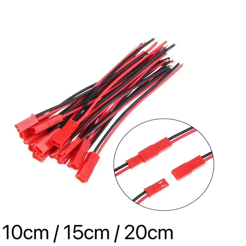 10 Pairs Male Female Connector JST Plug Cable 10/15/20 cm 2 Pin For RC BEC Battery Adapter Helicopter DIY FPV Drone Quadcopter