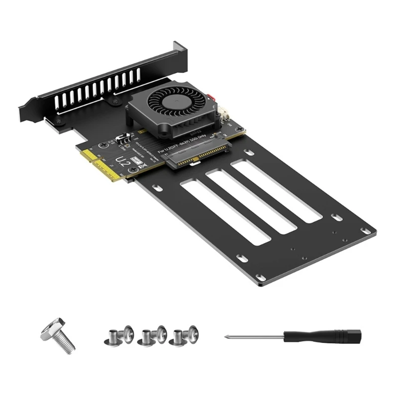 

LX0B PCIe 5.0X4 To U.2 SFF 8639 Expansion Card With Active Cooling Fan For Fast Speed Drive Support