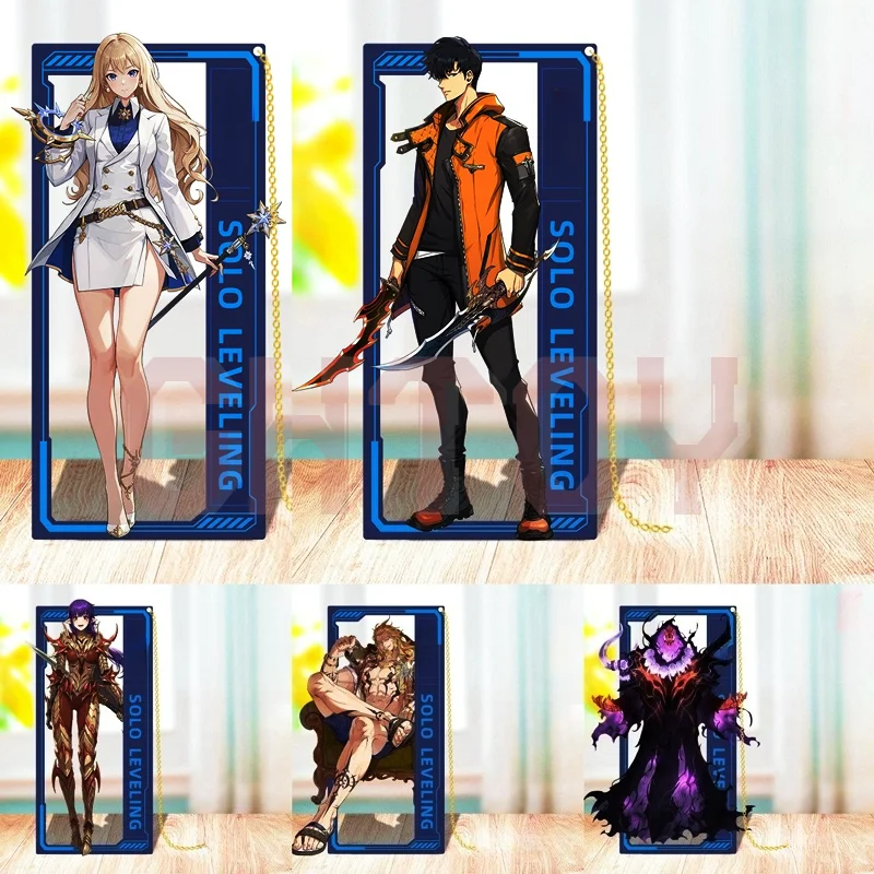 

9cm Solo Leveling Korean Anime Peripherals Sung Jin Woo Metal Bookmark Collectible Ornament Desk Figure Display Gift Friend Toys