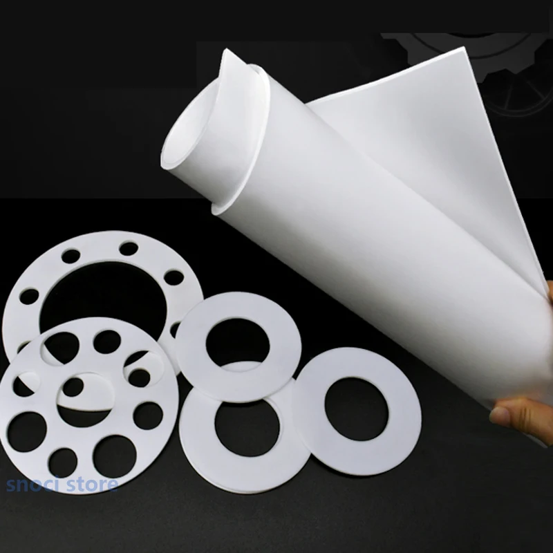 PTFE plate Soft tetrafluoride plate Expanded polytetrafluoroethylene plate PTFE elastic PTFE gasket Multi-size 1Piece