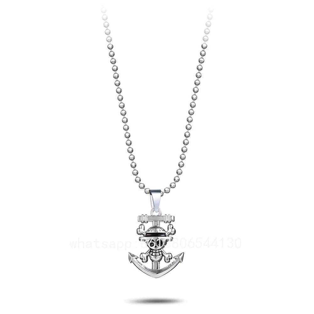 Hot Anime One Piece Necklace Pendants Luffy/Zoro/Sanji Skull Symbol Necklaces Men Women Fashion Cosplay Jewelry Accessories