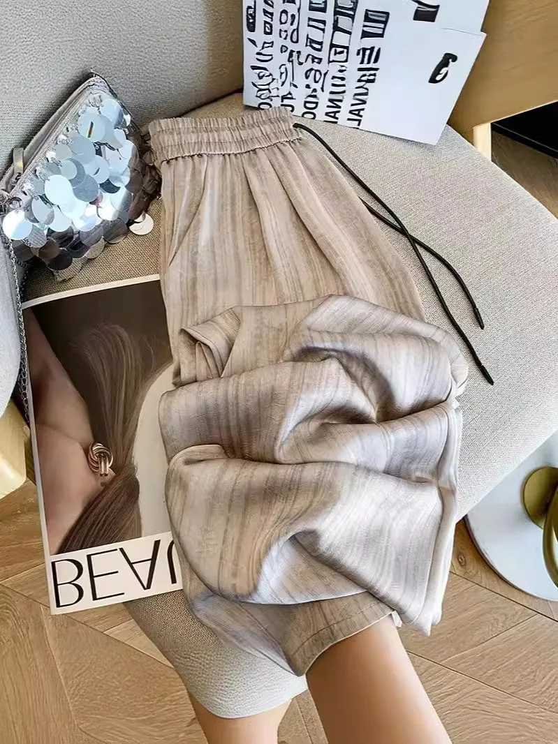 بنطال ذو قصة أرجل واسعة باللون الأبيض للنساء للخريف من الفلانيل مطوي ومطرز كلاسيكي عمودي على الطراز الإنجليزي فريد من نوعه للمكتب #5