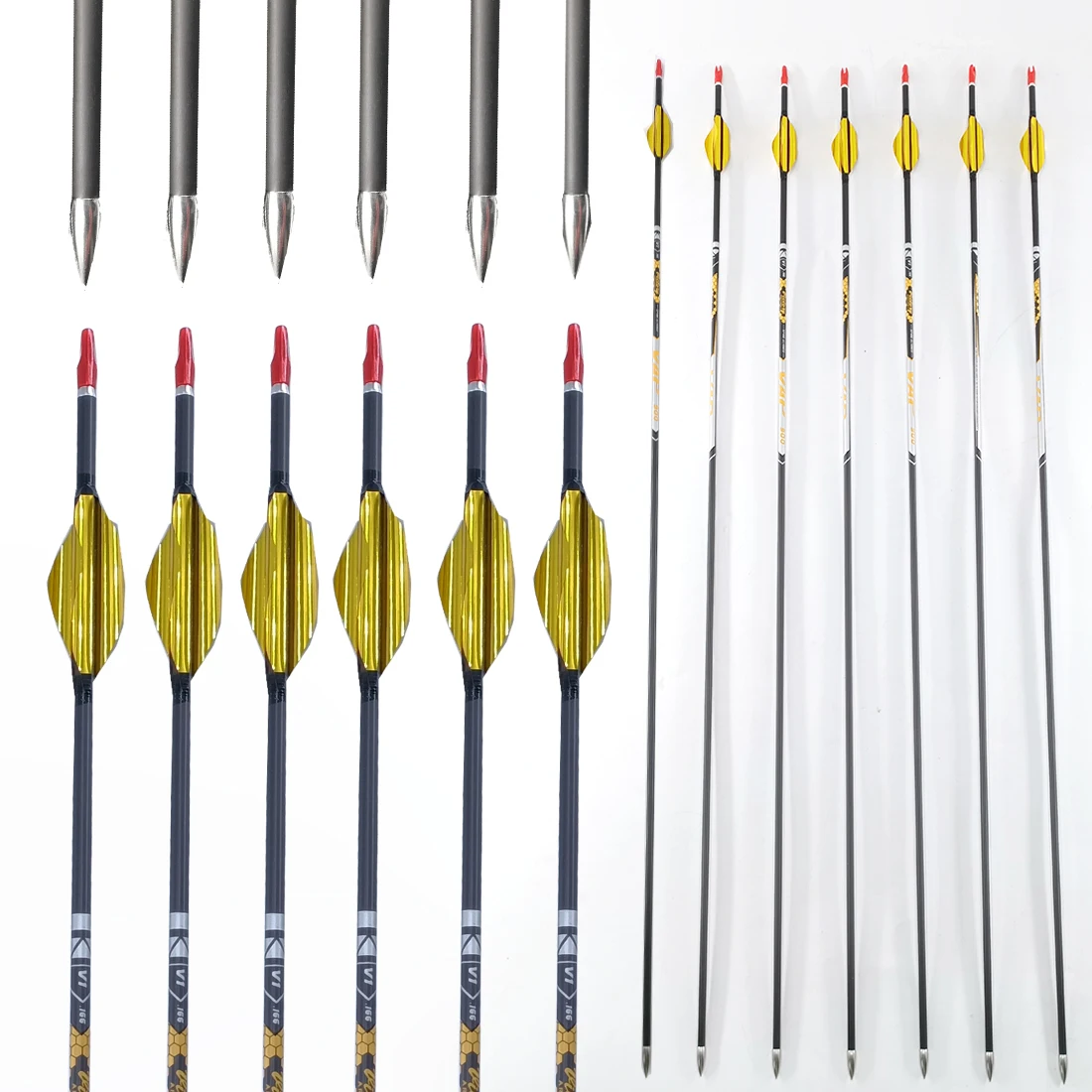 6/12pcs Carbon Arrow ID4.2mm Spine 350-900 with 1.8inch Spin Vanes Spiral Feather For Recurve Compound Bow Hunting Shooting