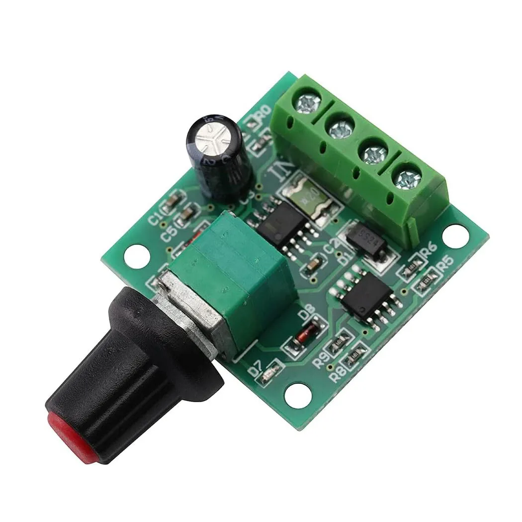 2Pcs PWM Speed Controller Adjustable Driver Switch Low Voltage DC Motor Speed Controller with Knob 1.8v 3v 5v 6v 12v 2A 30W