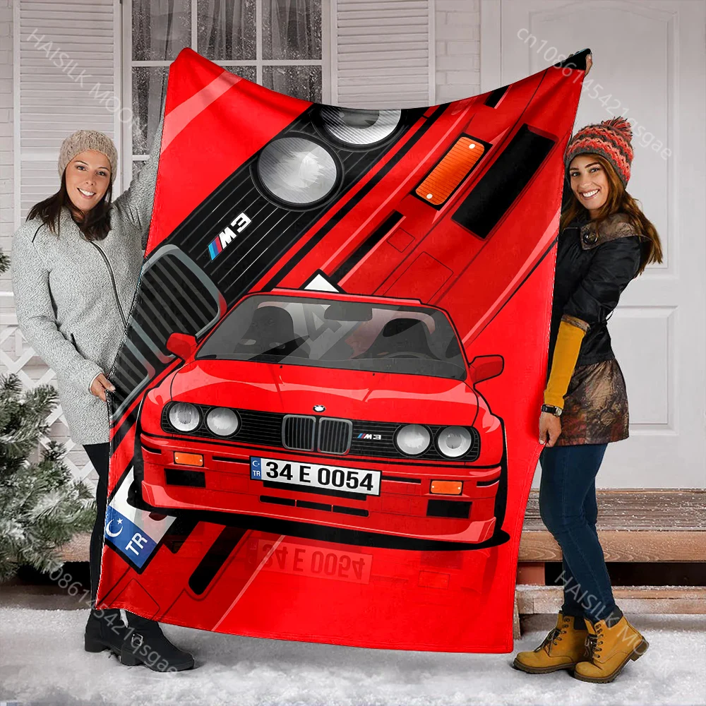 الكلاسيكية سيارة بطانية مطبوعة E30 دافئ لينة ومريحة المنزل بطانية سفر لمكتب أريكة السفر التخييم RV هدايا عيد