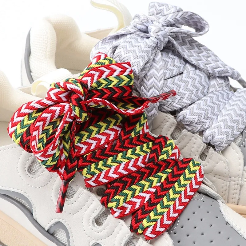 New 2 Pairs 2-3CM Wide Fat Shoelaces for Lanvin Thick Jumbo Flat Shoe Laces Replacement Sneaker Lace Shoe Stings Chunky Shoelace image 6