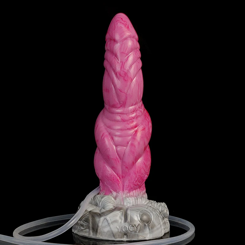 Yocy enorme anal plug dois anéis grossos nó fantasia animal dildo ejaculating fuction brinquedos sexuais para mulher silicone produtos do sexo