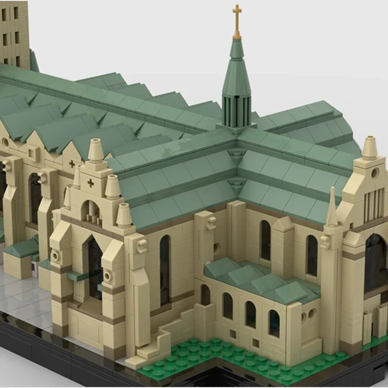 Moc-décennie s de construction modulaires pour enfants, vue sur la rue, célèbre cathédrale, briques techniques, assemblage de bricolage, jouets de construction, cadeau de vacances