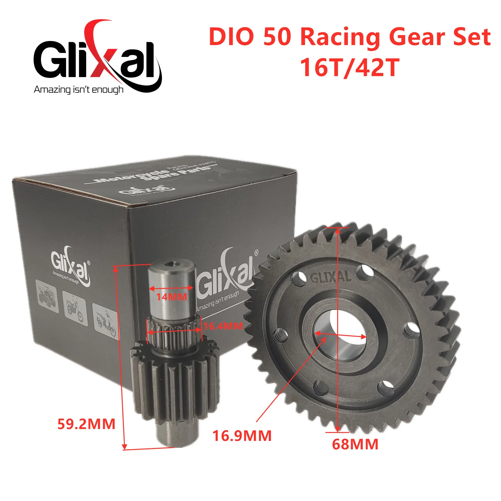 Glixal DIO 50 High Performance Racing Final Drive Gear Set for Honda DIO50 DIO ZX 50 AF18 AF25 AF28 AF34 AF35 Scooter