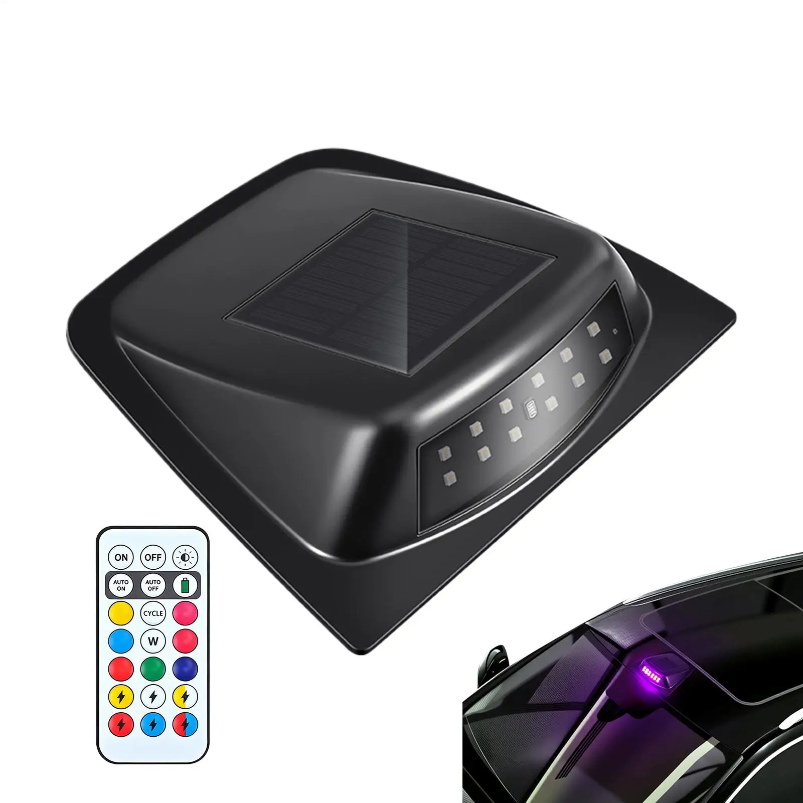 

Car Roof Lights 8 Colors Waterproof Solar Vehicle Strobe Lamp Strobe Light With Remote Control For Roof Truck SUV Night Driving