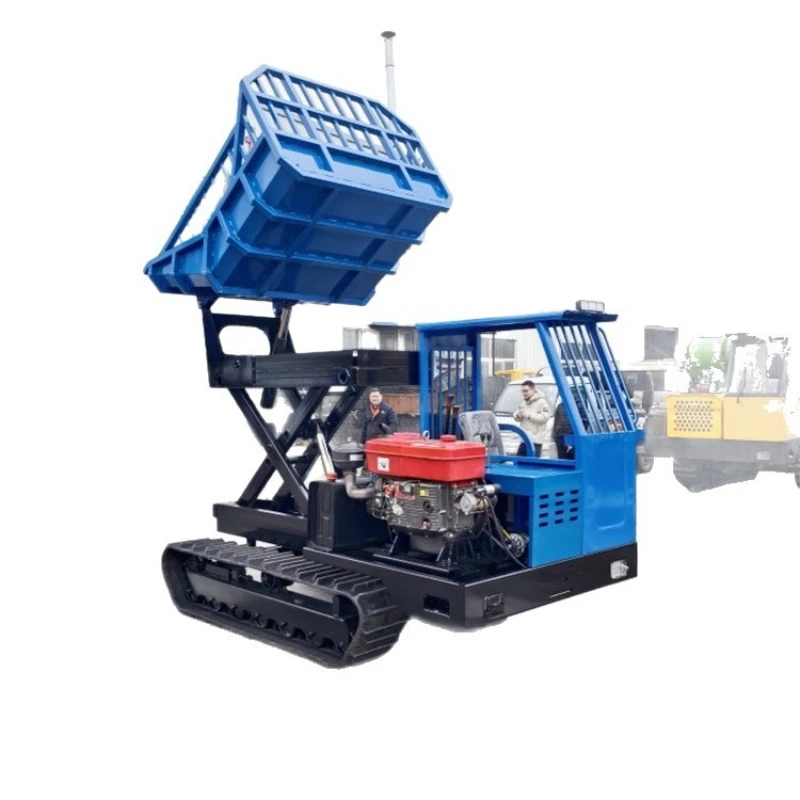 

2 meters lift carriage crawler transport truck, tree fruit picking crawler dump truck, strong applicability and stable driving