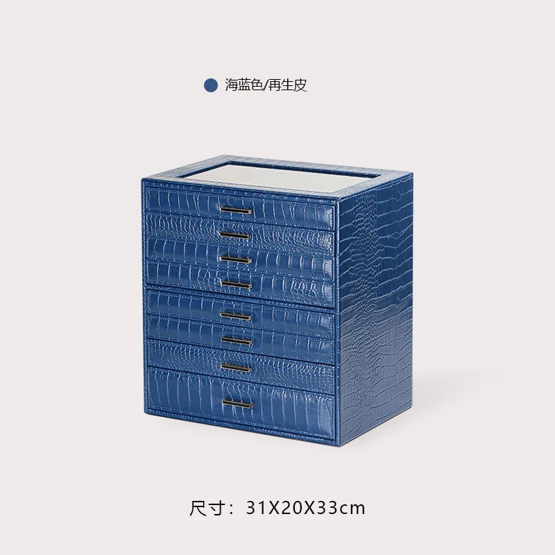 

Large Capacity Jewelry Organizer Box 8-Drawer Jewelry Storage Case Accessory Collection Display for Gift