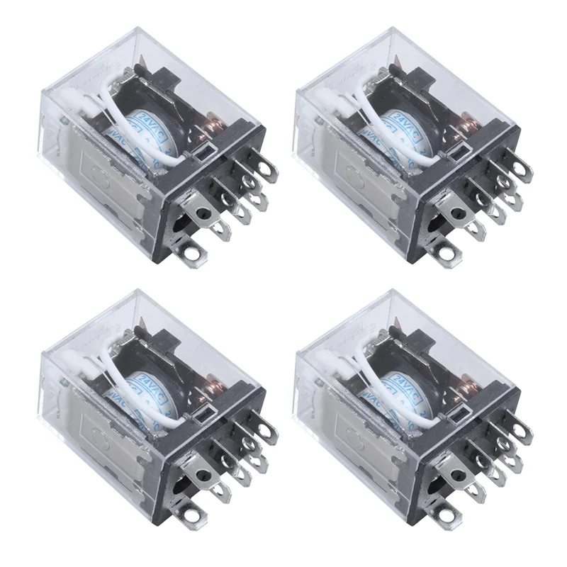 SCLS 4X JQX-13F LY2 AC 24V คอยล์ 8-Pin DPDT LED สีแดงรีเลย์แม่เหล็กไฟฟ้ารีเลย์