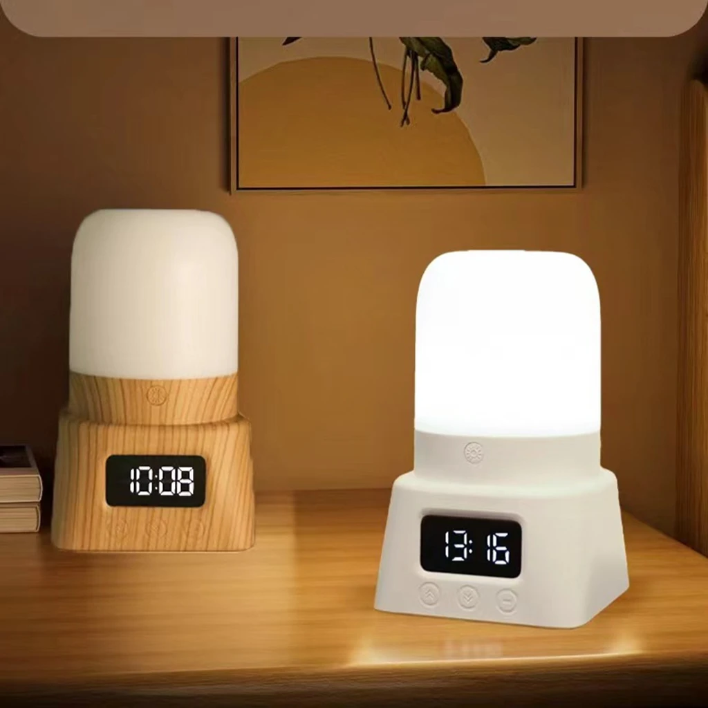 

Colorful ambient light, soft light, eye protection, reading and learning desk lamp, multifunctional clock integrated night light