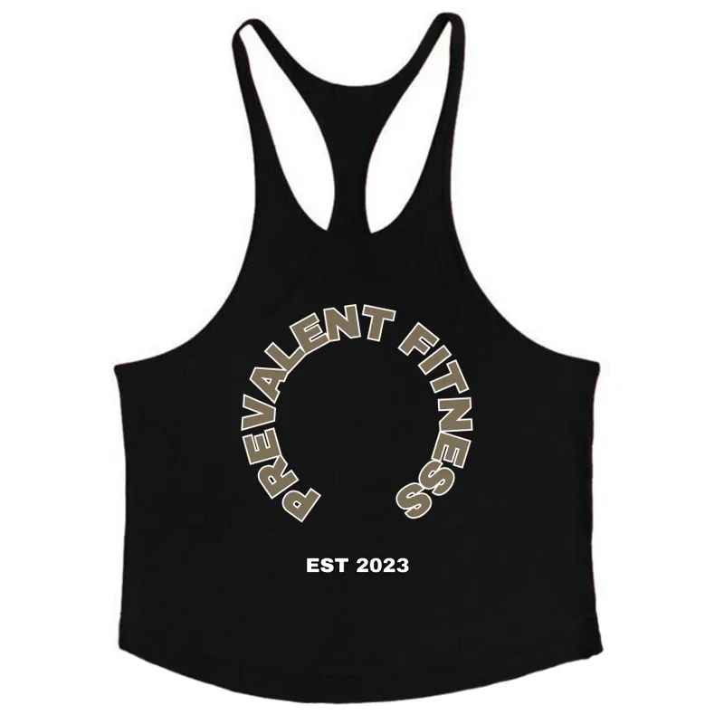 Customized Brand DIY Logo Bodybuilding Stringer Tank Top Men Y Back Gym Clothing Fitness Singlets Cotton Sports Sleeveless Shirt