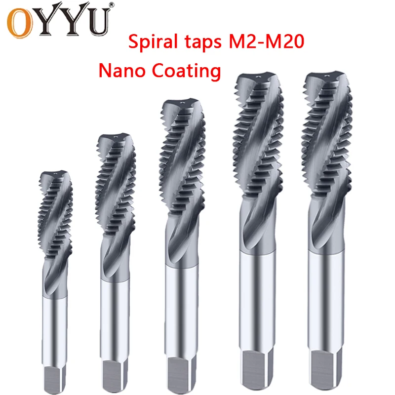 

OYYU 1PCS Spiral Tap Coating Machine Tungsten Steel Wire Tapping Wear-Resistant And Durable Carbide CNC Tool M3 M4 M5 M6 M8 M10