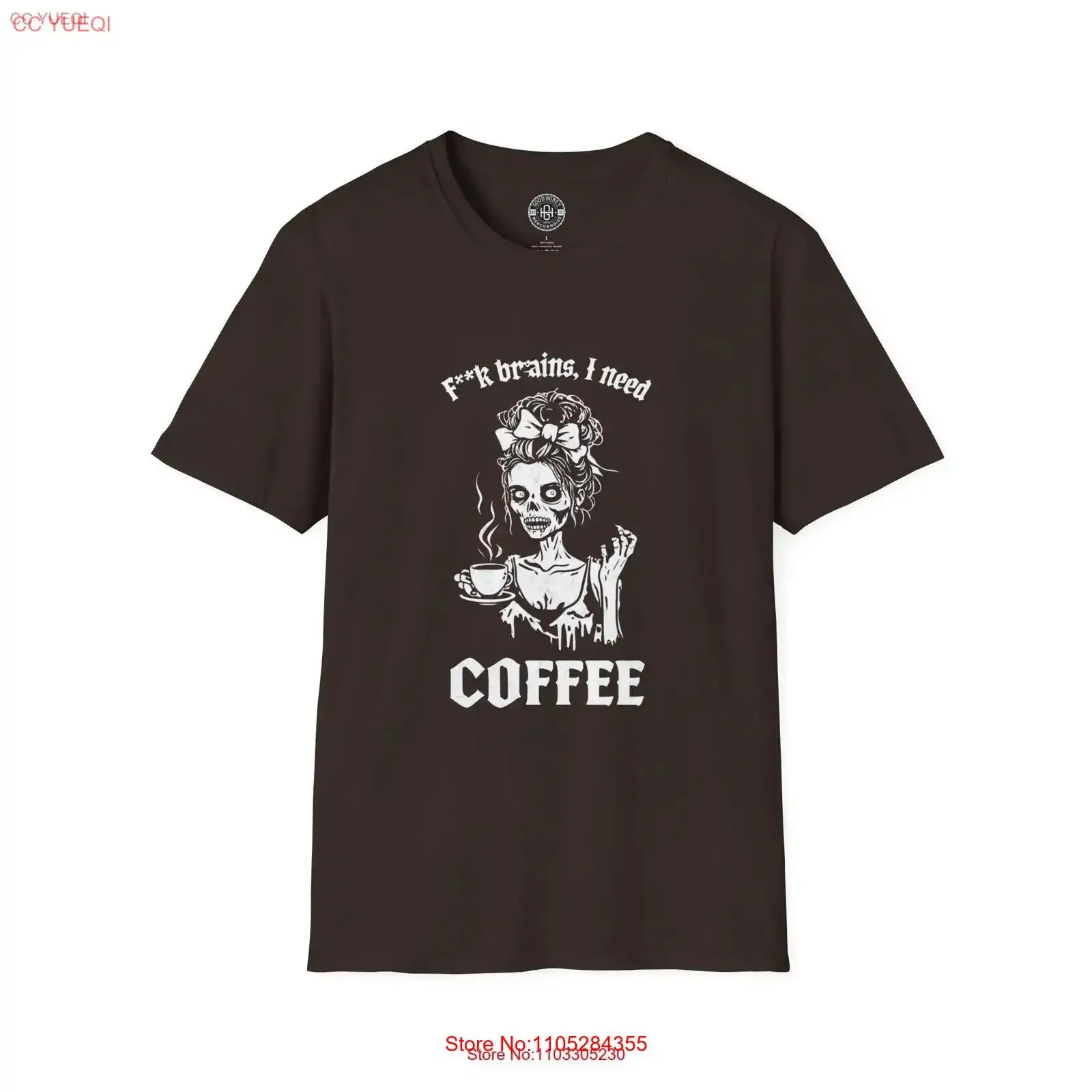 Funny Coffee Lover T Shirt Addict Sarcastic Brain vs Design Humorous vintage Washed designer clothes Versatile streetwear
