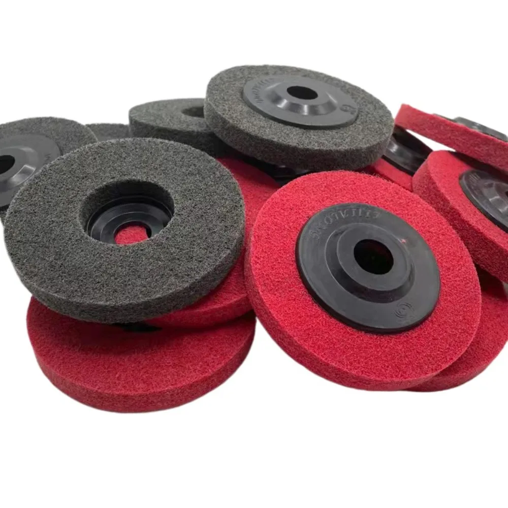 

10pcs:100mm4 inches Nylon Fiber Polishing Wheel Non Woven Abrasive Disc Grinding Polishing Wheel for Metal