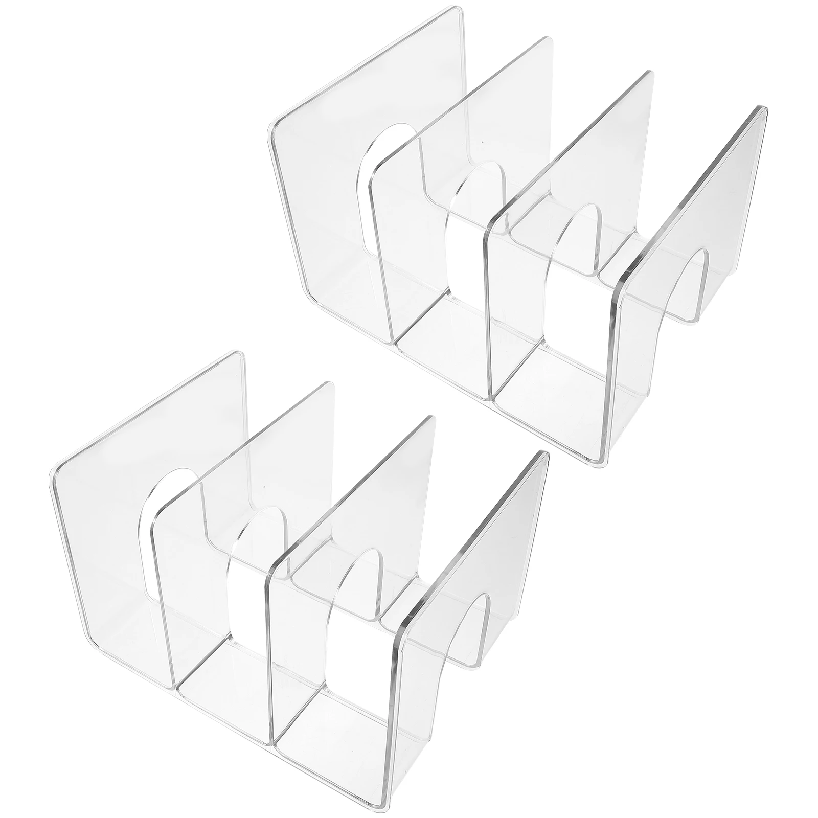 

2pcs Bookend Rack Document Organizer Transparent PET Desktop File Holder School Office Supplies Storage Solution