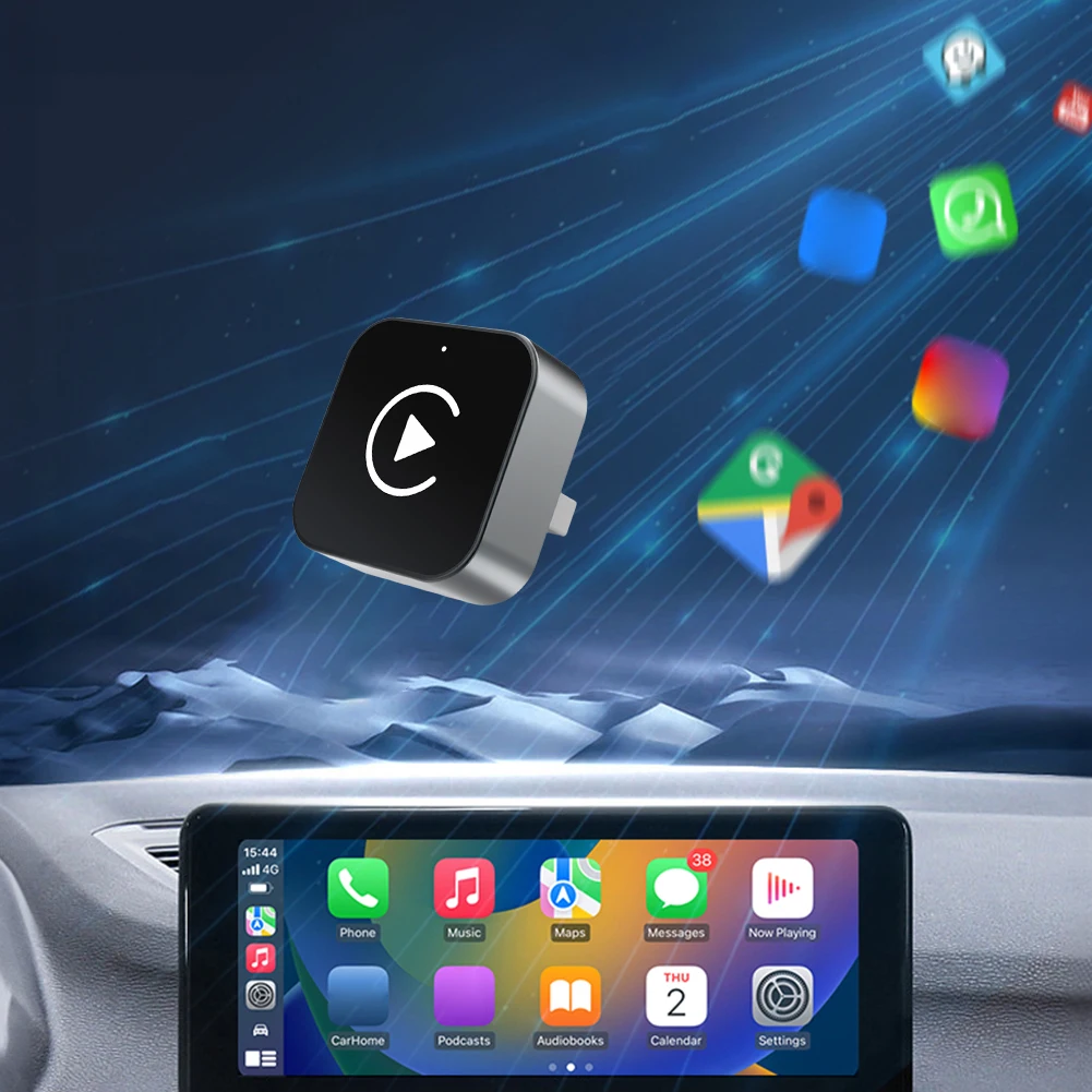 

Беспроводной адаптер/бокс для Android Auto и CarPlay, AI-бокс CarPlay, автоматическое подключение, мини-бокс CarPlay и Auto, донгл Plug & Play для штатных проводных систем