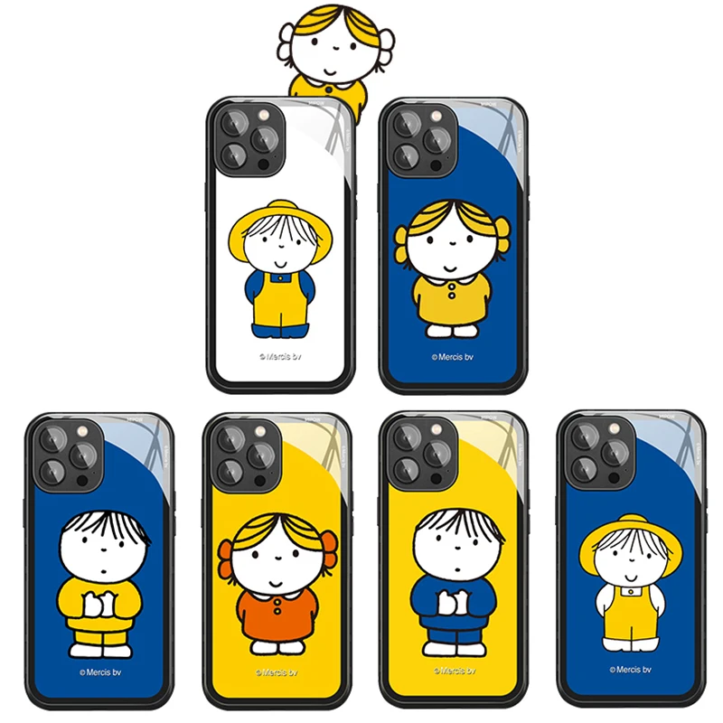 Miffy Case Fashion Pattern Case For iPhone 13 ProMax Phone Case For 12 Pro Mirror Glass Film Cover All-inclusive Cute Kawaii