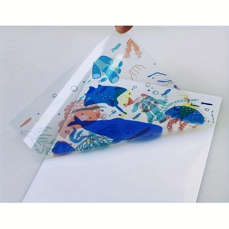 10 Sheets A4 Clear Printable Vinyl Sticker Paper for Inkjet Printer Non-Waterproof Sticker Paper