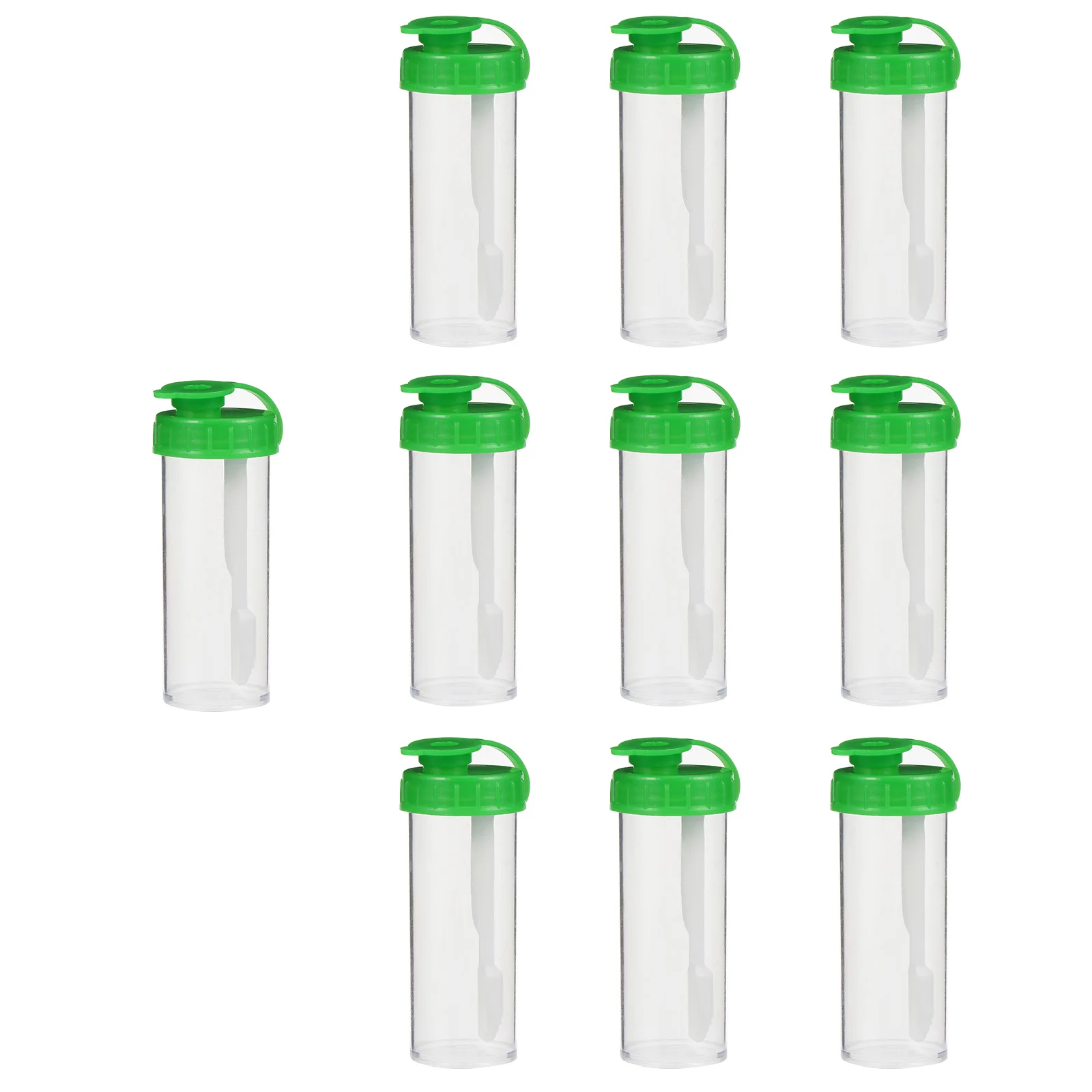 

50pcs Urine Cup with Lid 15ml Stool Sample Container Spoon Plastic Specimen Collector Medical Teaching Tools