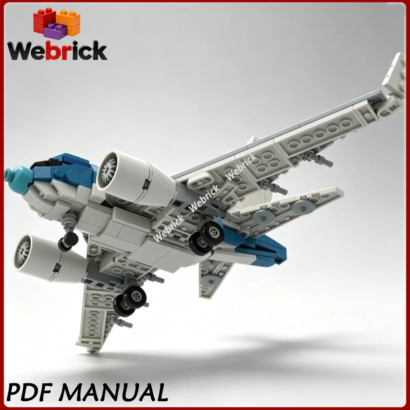 Extra-large long-haul airplane building block set, twin-aisle wide-body jet, DIY gift for teen aviation enthusiasts419pcs