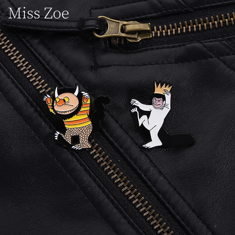 

Cartoon White Pointed Monster Enamel Pins Fantasy Adventure Film Brooch Clothes Lapel Badge Funny Jewelry Gifts For Kids Friends
