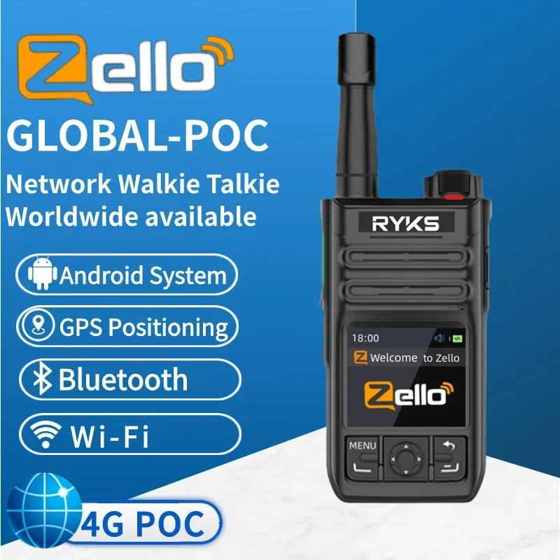 PTT Zello Radio Ponsel jaringan WiFi 4g, Walkie Talkie profesional jarak jauh 100 mil