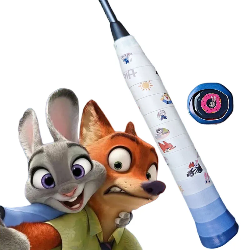 

Утолщенная клейкая лента для бадминтонной ракетки Disney Zootropolis, теннисная противоскользящая впитывающая пот лента для ракетки, удочки, подарки