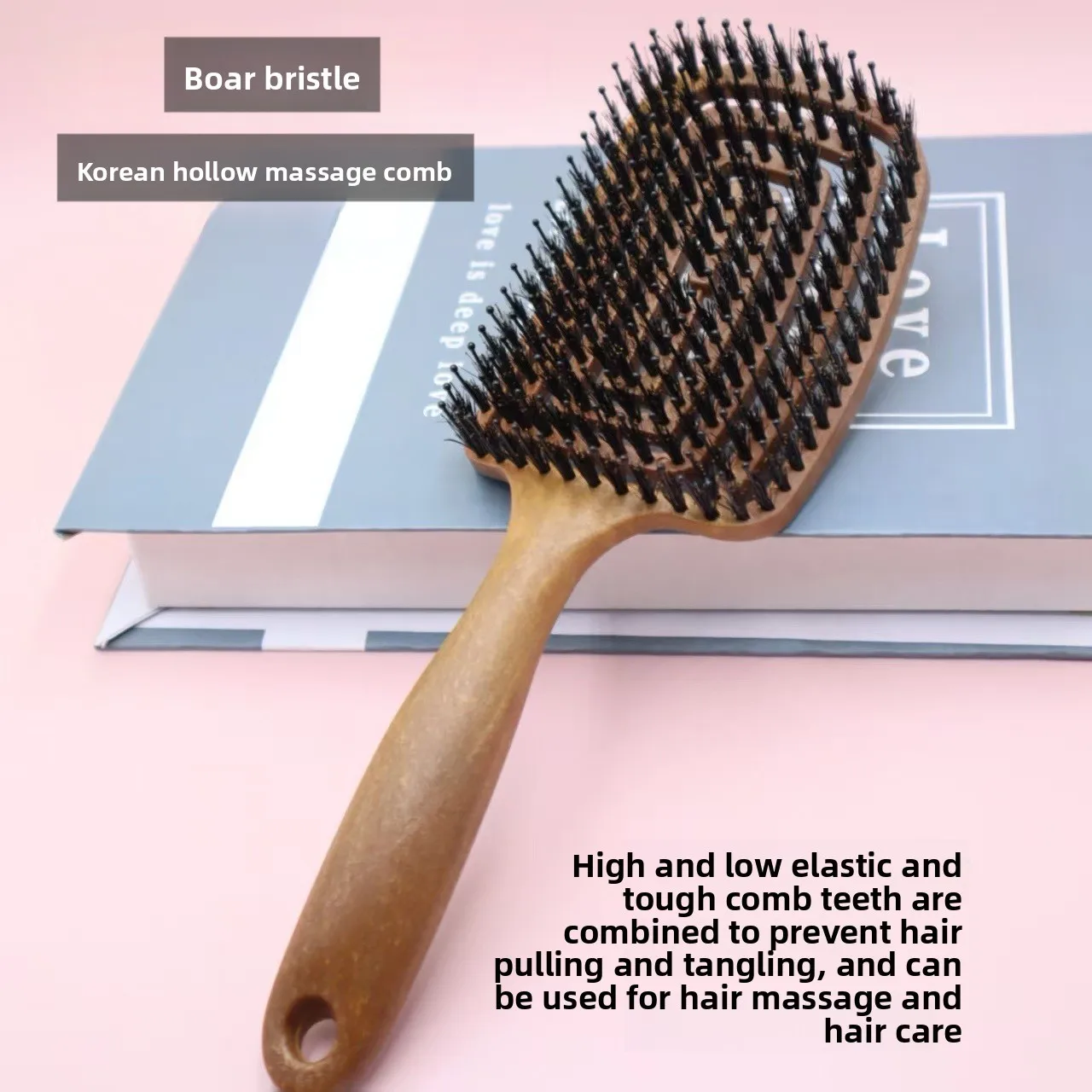 

Pig mane hollowed out comb, fluffy high skull top pork rib shaped special massage comb, women's long hair smooth hair