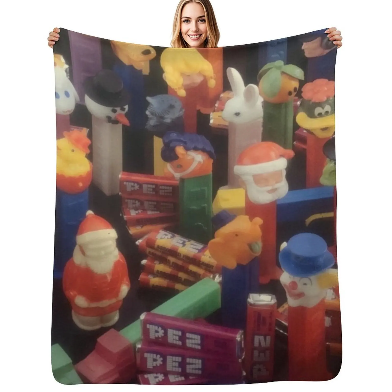 Pez Candy Throw Blanket Decorative Sofas Winter Beds Sofa B…
