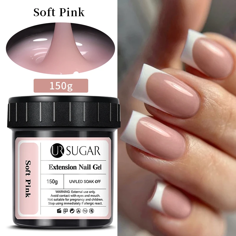 UR SUGAR 150g Transparent Nail Extension Gel Jelly White Light Pink Acrylic French Nail Art UV LED Gel Semi Permanent Manicure image 3