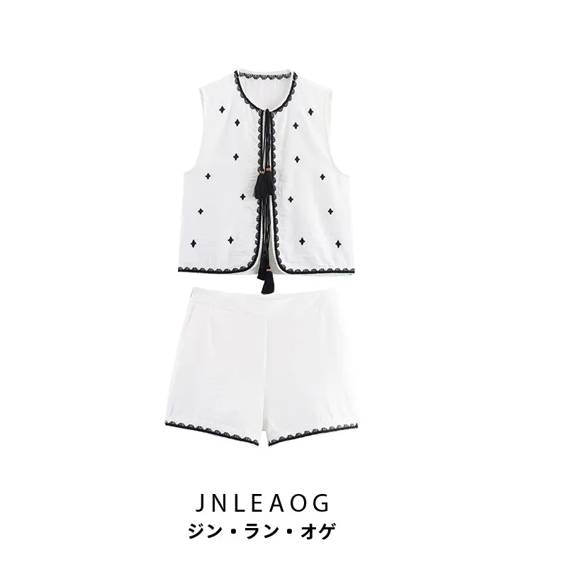 

JNLEAOG, осенний новый женский комплект из жилета и пензликов Сучжоу с вышивкой, повседневный комплект Sle Faion для взрослых