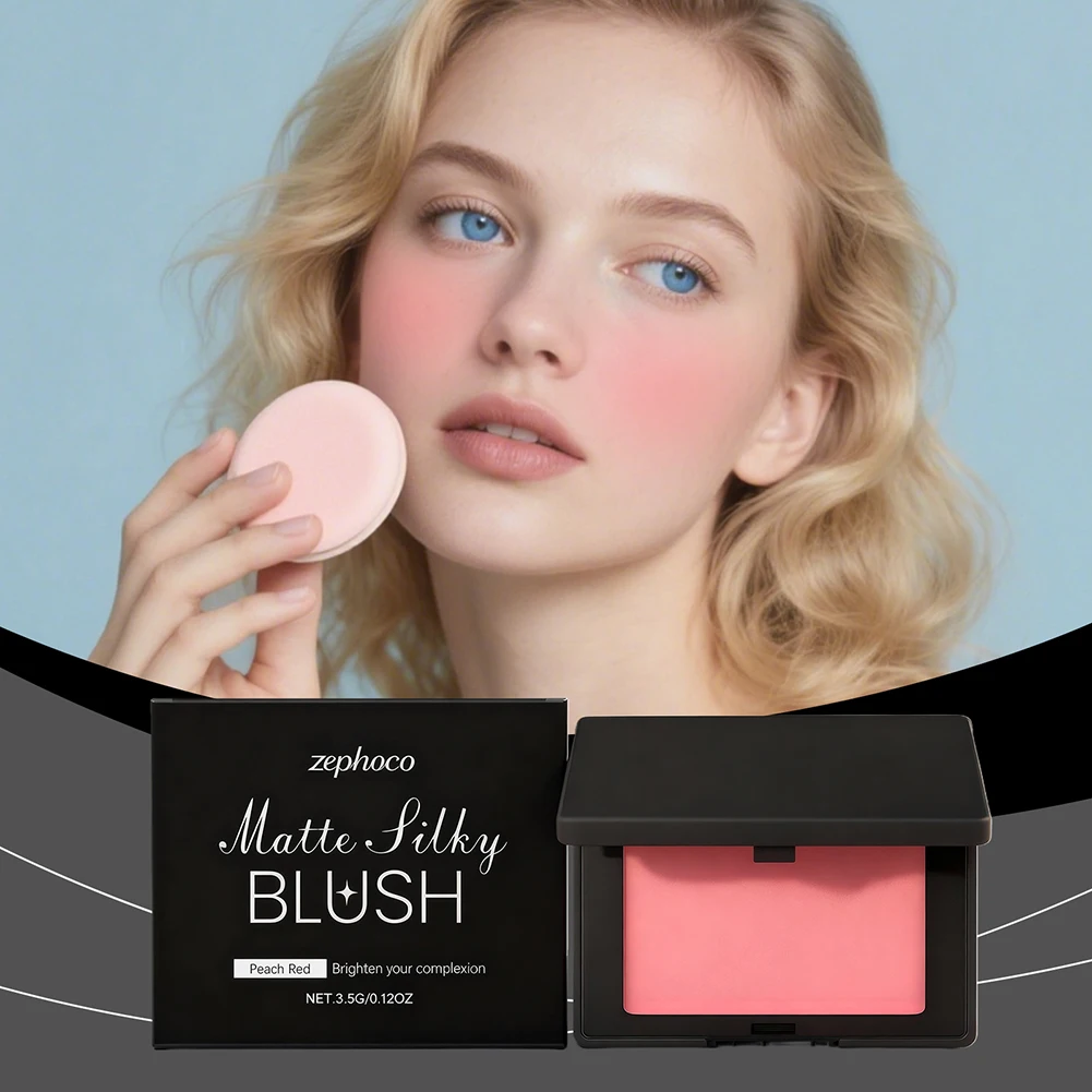 أحمر خدود وردي غير لامع، لوحة روج للوجه الطبيعي، مسحوق أحمر الخدود عاري يدوم طويلاً، أدوات مكياج الوجه، مستحضرات التجميل #1