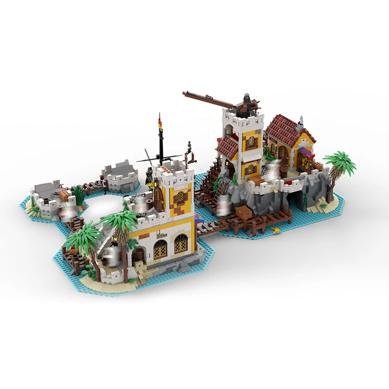 MOC 6277 Imperial Island Eldorados Fortress Building Blocks Set Trading Post 21322 Pirates Bays Rowing Brick Toy Kids Gift