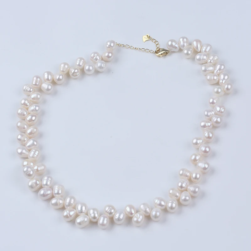 

Wholesale 925 Silver Gold Plated Jewelry Fashion Pearl Necklaces for Women Wheat Chain Necklace