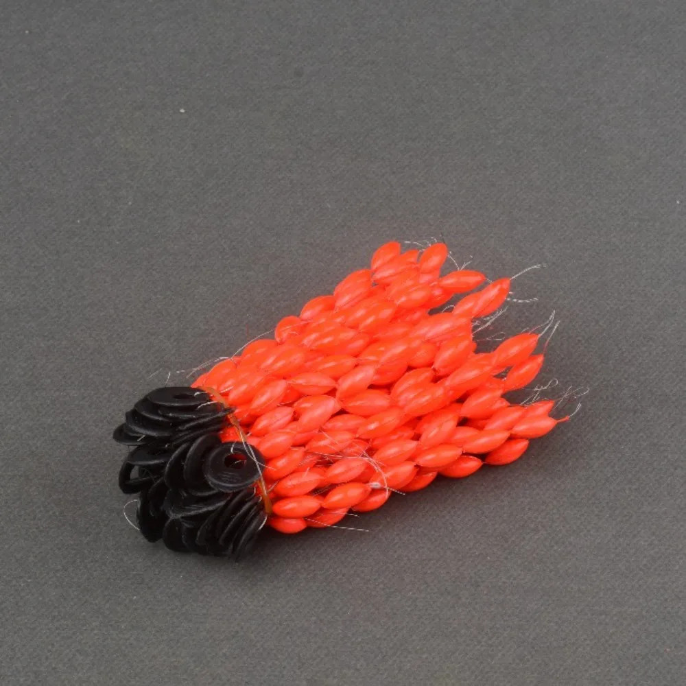 300Pcs/50packs Line Tackle Accessories Fishing Bobber Stopper Float Transparent Rubber Bean Soft Fishing Supply Space Beans