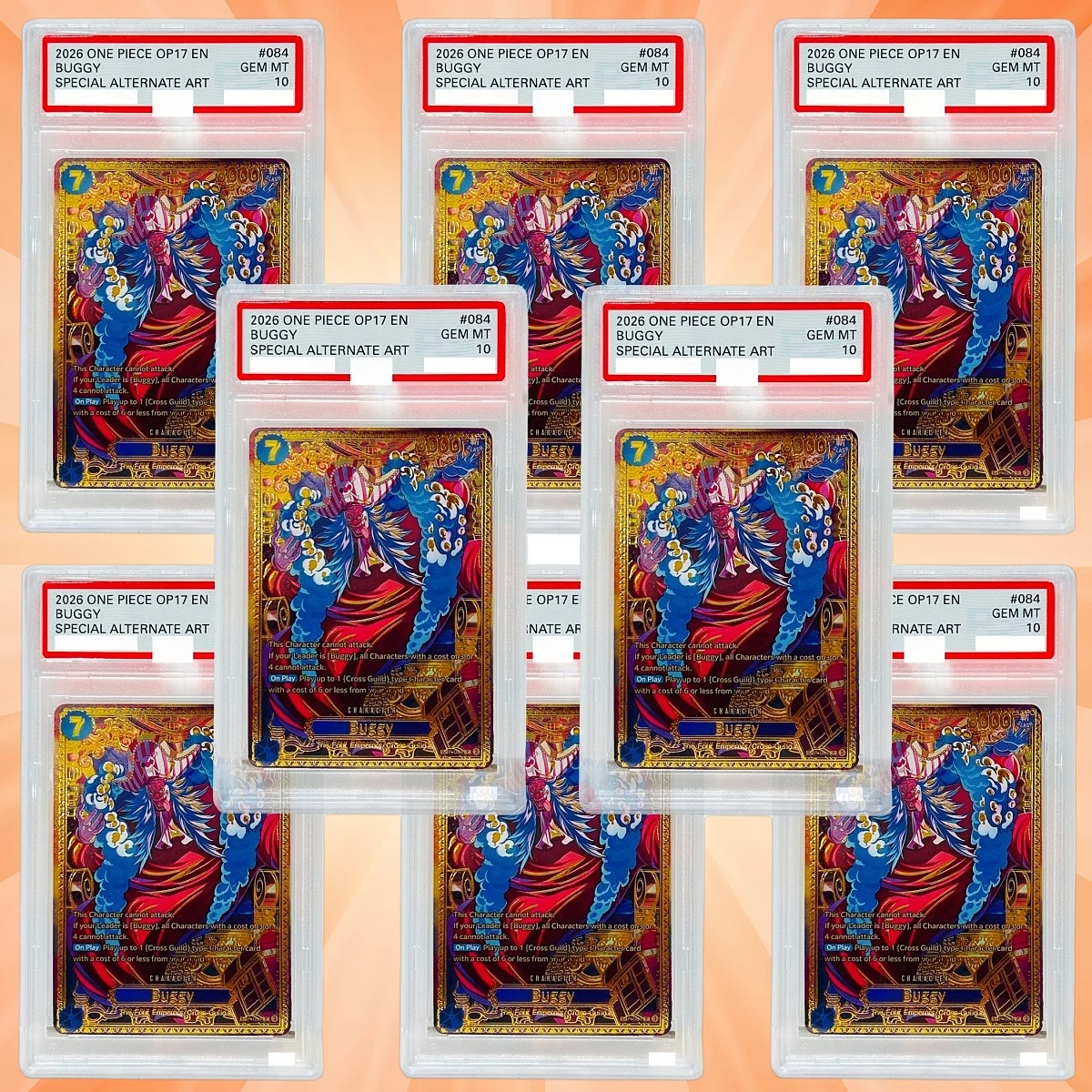 One Piece Buggy P-084 English Version DIY Foil Texture Card Premium Anime Collection Cards