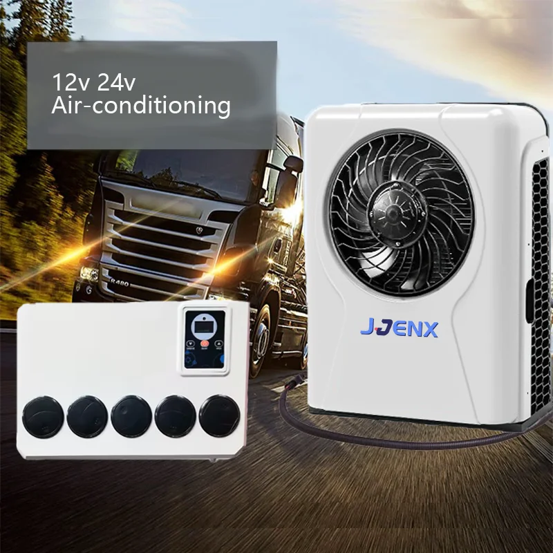 Discount Split parking air conditioner 12V ac electric  air conditioning 24volt for truck RV car  bus yacht excavator boat