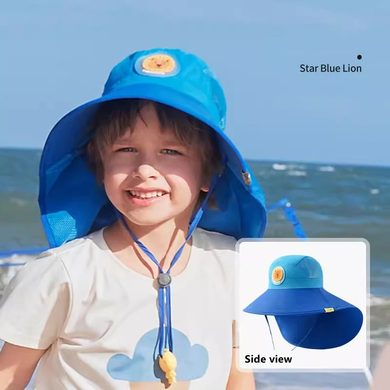 Lemonkid Wide Brim Children Sun Hat Kids Bucket Cap Summer Beach Girls Travel Outdoor New Fashion Cute Casual Sun Hats