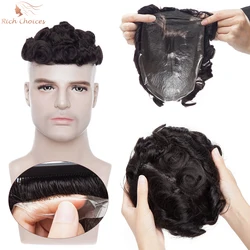 Rich Choices 0.02mm Men Toupee Thin Skin PU Men's Capillary Prothesis Hair System 6