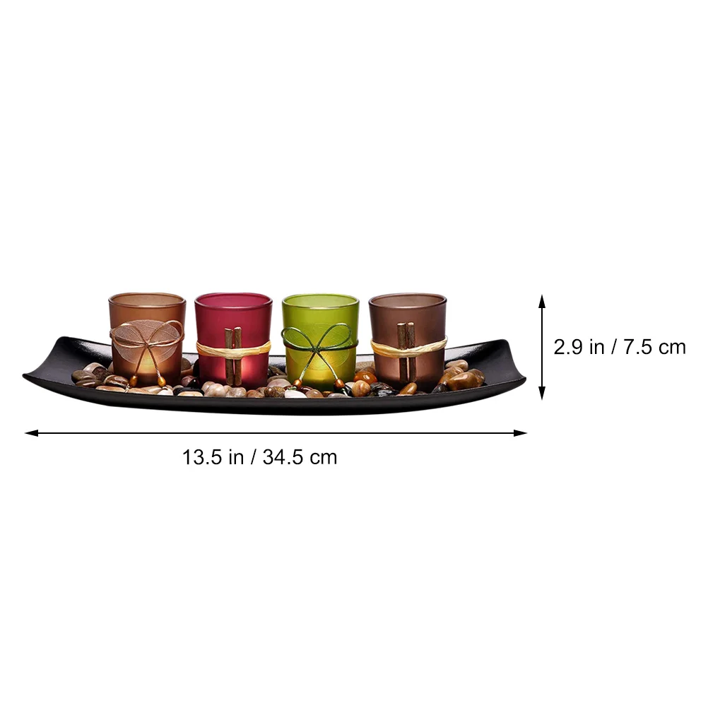 

Glass LED Lamp Set Smokeless Decor Light Festival Wedding Banquet Practical Glass Material Lightweight