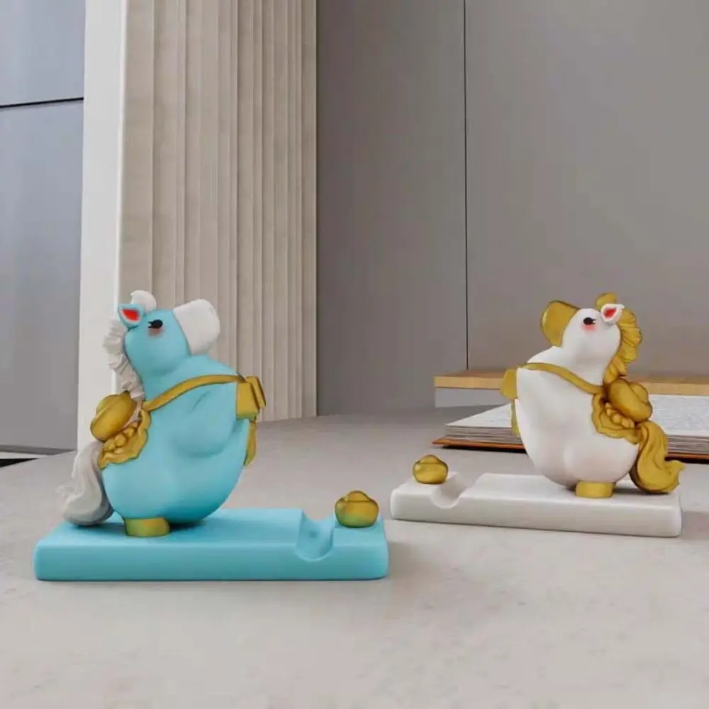 الحصان التميمة زودياك المهر حامل هاتف المهر شكل الراتنج حامل هاتف المحمول 2026 الحصان سنة صغيرة حلية حامل جوّال بلاستيكي الخليوي #2