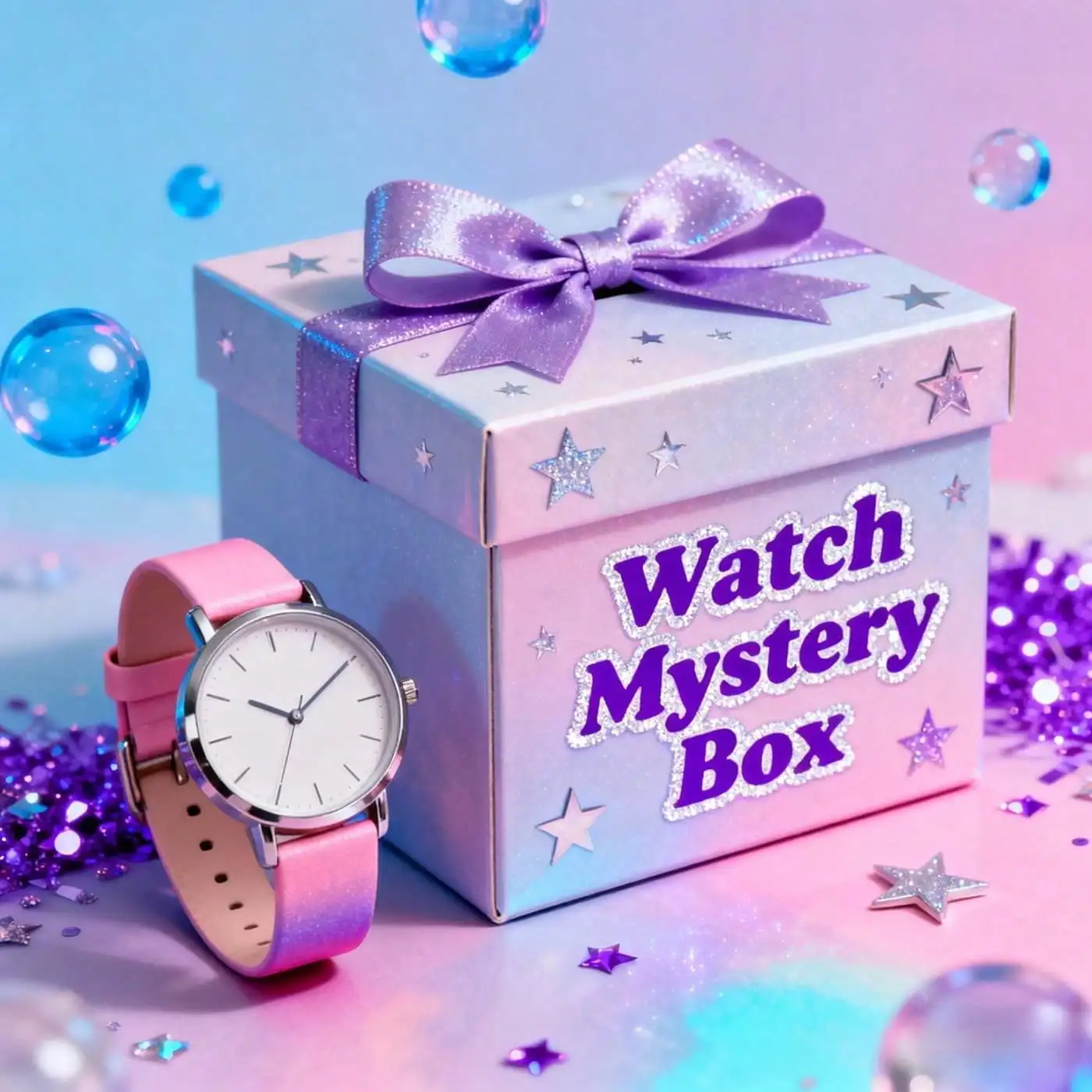 Mystery Watch Bag—A versatile fashion watch that adapts to any wrist size. A stylish surprise gift, this enigmatic blind box contains a perfectly crafted timepiece measuring 5.1 x 2.3 x 1.1 inches.