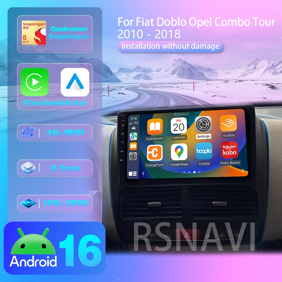 Android 16 Carplay Auto Car Radio For FIAT DOBLOOPEL COMBO TOUR 2010 - 2015 Multimedia Player Ships in 24 hours Snapdragon